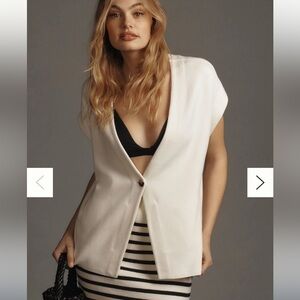 Anthropologie Maeve Oversized Muscle Sweater Vest ivory